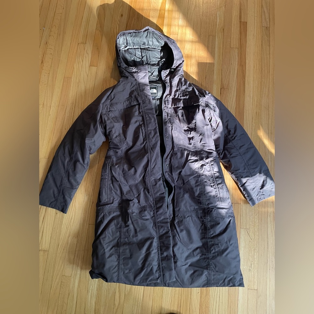 Long North Face winter parka